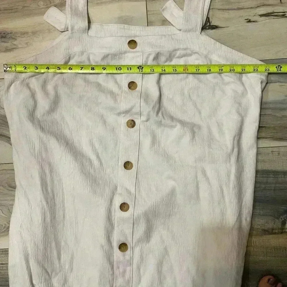 AVA & VIV White 1X Dress w/belt w/pockets - Picture 9 of 11